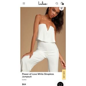 Lulus Power of Love White Strapless Jumpsuit